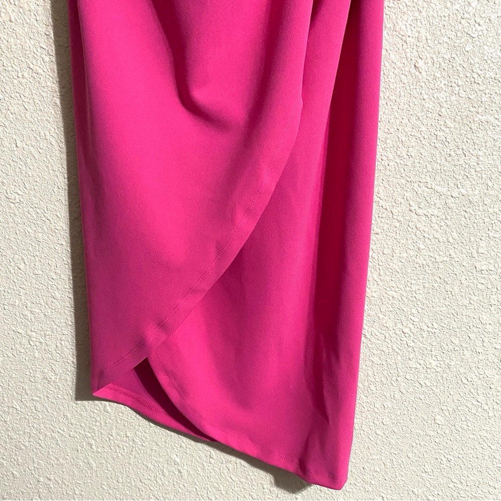 NWT Lulus Hot Pink So Flirty one Shoulder Cutout Asymmetrical Dress Size S - Picture 7 of 14